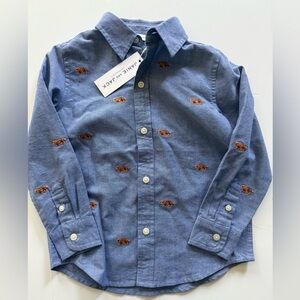 Janie and jack long sleeve collared shirt Embroidered Tigers 3